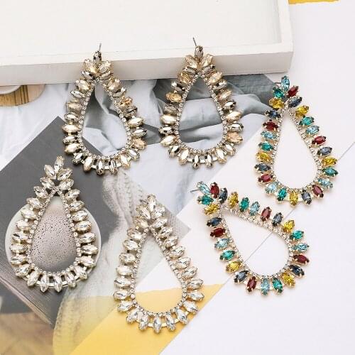 4Colors Resin Crystal Water Drop Style Women Dangle Earrings Jewelry Fashion Girls Collection Earrings Accessories
