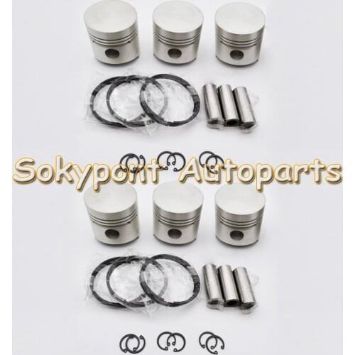 New 6 Sets STD S2600 Cylinder Piston And Piston Ring 19223-21110 Kit For Kubota One Engine
