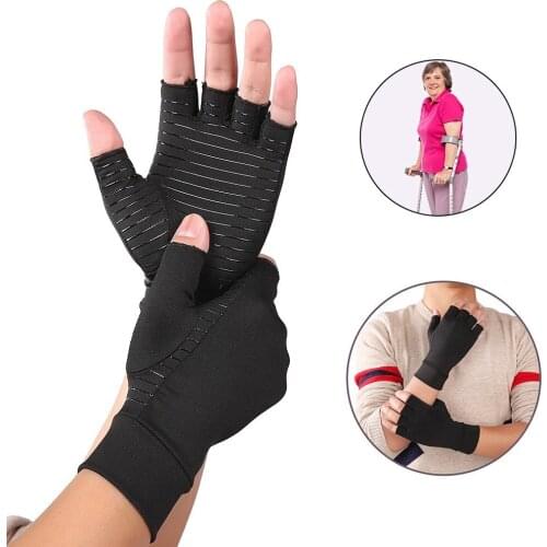 Gloves Women Compression Gym Gloves Half Finger Elastic Indoor Sports Gloves Rehabilitation Training Arthritis Pressure Gloves