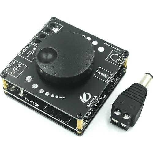 Sinilink Bluetooth 5.0 10W/15W/20W Stereo Power Amplifier Board Mobile Control APP 12V/24V High Power Digital Amplifier Module
