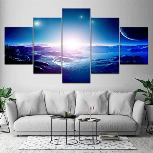 Frame 5 Piece Fantasy Planet landscape Modern Home Wall Art Decor Gift HD Printed Painting Picture on Canvas Modular Artwork