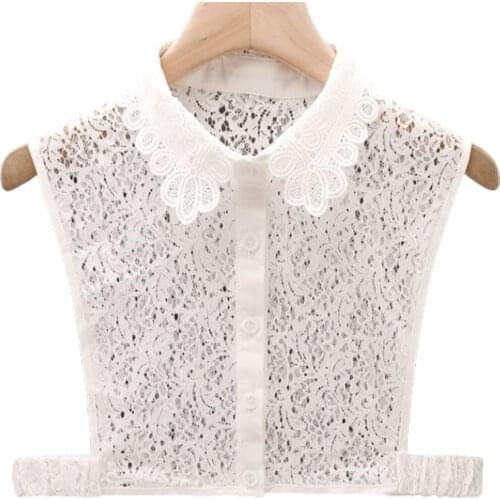 Detachable Half Shirt Dickey Hollow Out Floral Lace Decorative False Fake Collar