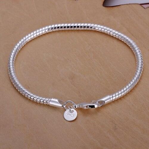 Bracelet Silver Plated Bracelet Silver Fashion Jewelry Bracelet Snake Bone 20.50cm Jewelry Wholesale Free Shipping dsda LH159