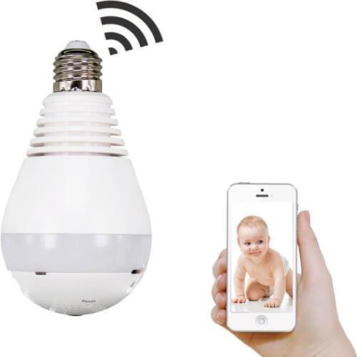 Bulb Light Wireless IP Camera Wifi Home Security 1.3MP 960P Fisheye 360 Degree Panoramic P2P Onvif Audio Surveillance Camera