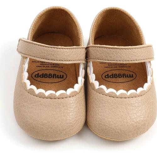 Soft Leather Lace Baby Girls Princess Shoes Newborn Moccasins Shoes Rubber Sole Prewalker Non-slip Toddlers First Walkers