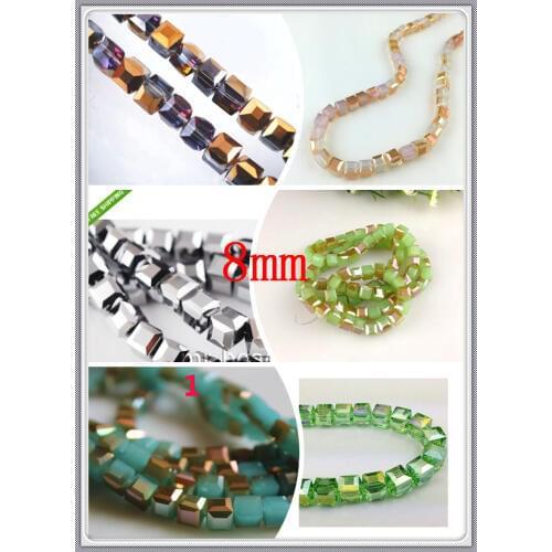High Quality 8mm Cube Crystal Glass Beads Wholesale 350pcs/lot Crystal Square Beads For Jewelry Making Craft Bracelet DIY Beads