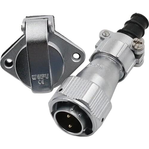 WEIPU WY16 TI+ZG Male Plug Flange Female Socket Panel Mount M16 IP67 Waterproof Connector 2 3 4 5 7 9 10 Pin Automotive Adapter