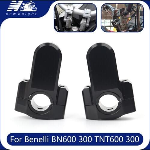 1 Pair 7/8" Motorcycle CNC Aluminum Handlebars Fat Bar Mount Clamps Risers 2 Inch Pivoting For Benelli BN600 BN300 TNT600 TNT300