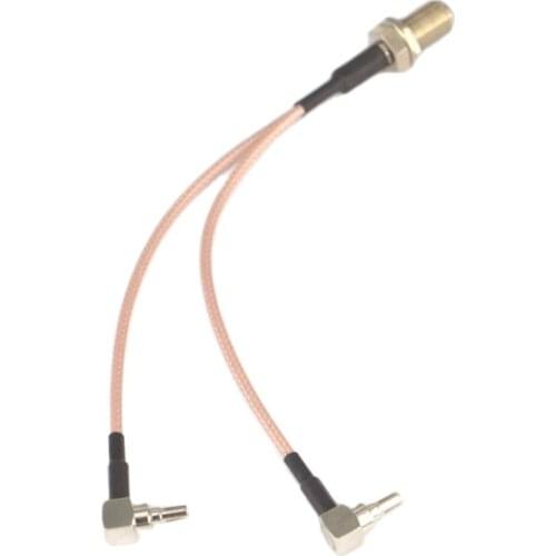1PC F Female to 2X CRC9 Male dual CRC9 Splitter Combiner Cable Pigtail Y type Adapter RG316 15CM/30CM/50CM