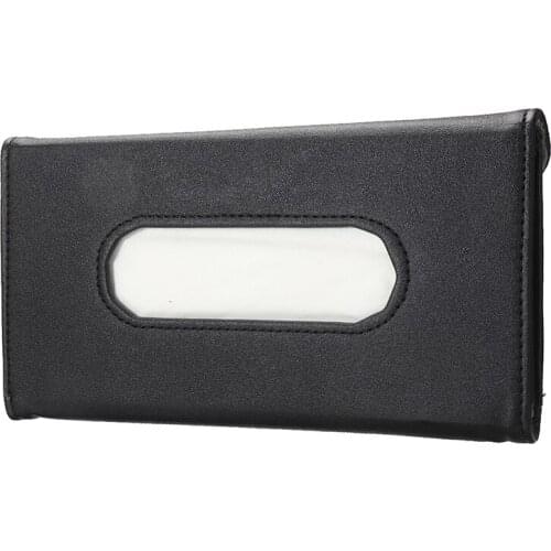1pc PU leather Car Sun Visor Interior Tissue Box Paper Towel Case Napkin Clip Holder 230x125mm Universal For Auto SUV Truck MPV