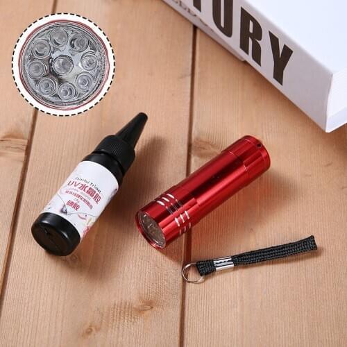 1 Pack UV Lamp UV Resin Kit 25ml Transparent Liquid 9 UV LED Flashlight Small Silicone Molds Coating for Shrink Plastic Paper