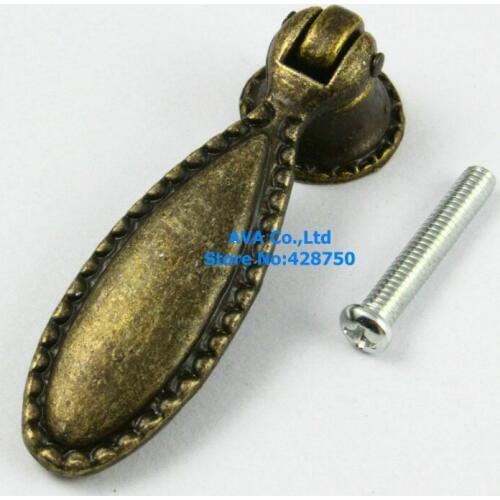 20 Pieces Antique Brass Furniture Handle Cabinet Knob Jewelry Box Handle Knob Drawer Pull / 18x60mm
