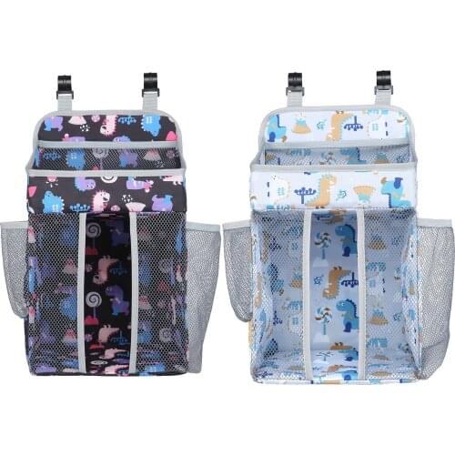 2021 Newborn Crib Organizer Bag Diaper Storage Bag Hanging Bags With Mesh Pocket Milk Bottle Holder Nursing Bags