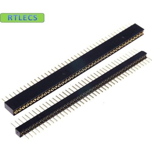 5 Sets 1x40P Single Row 40 Pin 0.050' 1.27 mm Round Pin Male Female Header Gold plated machined SIP 1x40 Pin PCB Header Socket