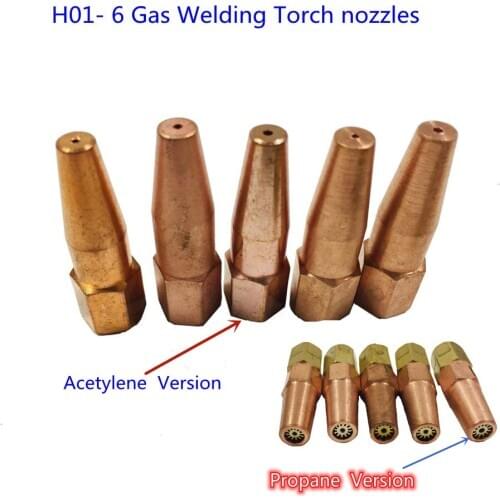 5Pcs oxy propane gas acetylene welding nozzle welding tips holder for H01-6 welding torch