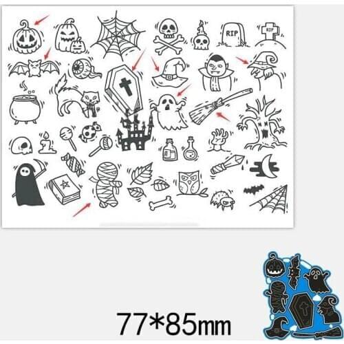 77*85mm Halloween ghost Die Cuts Folder Card Making Album Scrapbooking Embossing Dies Metal DIY Embossing Stencils Template