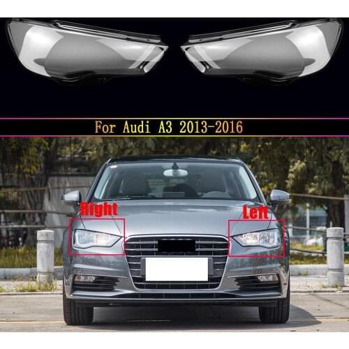 Free shipping 2 Pcs Auto Car Headlight Lenses Replacement Left & Right Headlamp Protective Shell Cover For Audi A3 2013~2016