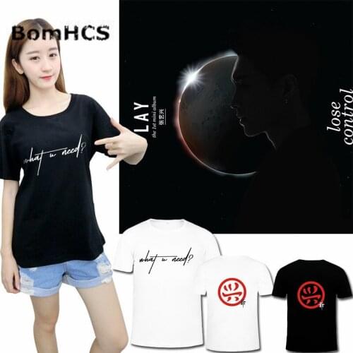 BomHCS Kpop EXO LAY t shirt Album What U Need Summer Cotton Short Sleeve Tee Tops Fans Support Gift