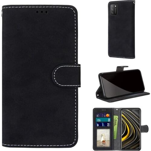 PU Leather Phone Case Wallet Cover for Xiaomi Poco M3 Flip Stand Book