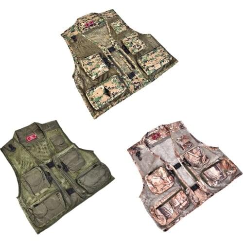 Breathable Fly Fishing Vest Outdoor Sports Adjustable Vest Fish Tackle Fisher Vests Quick Dry Multi Pockets Mesh Jackets Hiking