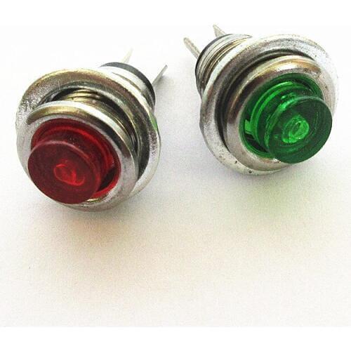 JOYING LIANG Red / Green Button Switch DS-101 8MM Self-reset Press Button Unlocked Switch Round 2PCS Retail