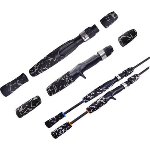 1set kit/pack rod handle Split grip EVA material Camouflage black spinning casting reel seat rod refit combo set kit parts