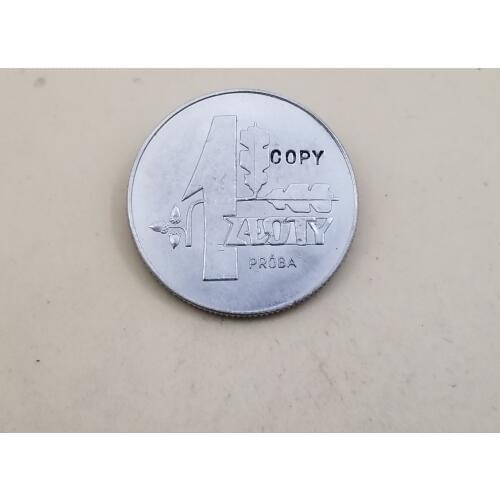 COPY 1958 Poland 1 Zloty (Oak leaves; Trial Strike) Nickel Copy coins Commemorative Coins Art Collection
