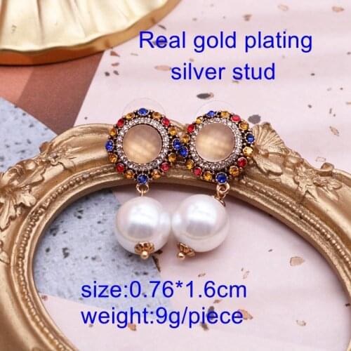 Colorful Sweet Exquisite Earrings Pearl Pendant Charm Party Romantic Jewelry For Women