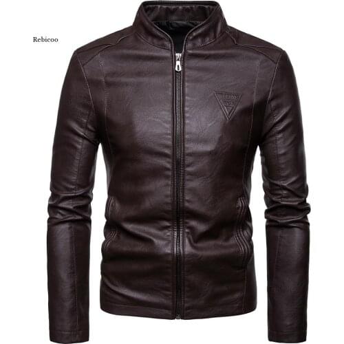 New Men Motorcycle PU Leather Jackets 2021 Autumn Causal Warm Coat Male Spring Fashion Masculinas Windproof Jacket Overcoat Men