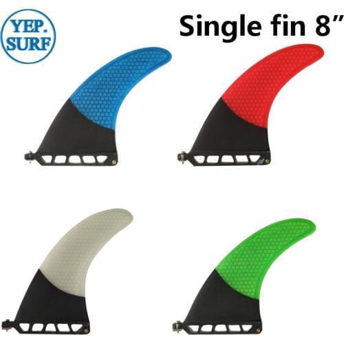 Longboard Fins Surfboard Single Fin 8" Surf 4 color Surfboard Fin 8 Length