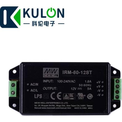 MEANWELL IRM-60-12ST 12V 5A 60W AC-DC PCB-Mount green power module cooling by free air convection