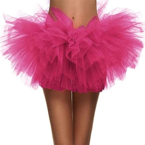 Fashion Adult Tutu Skirt Dancewear Elastic Waist Women Mini Tulle Skirt 5 Layers Princess Petticoat