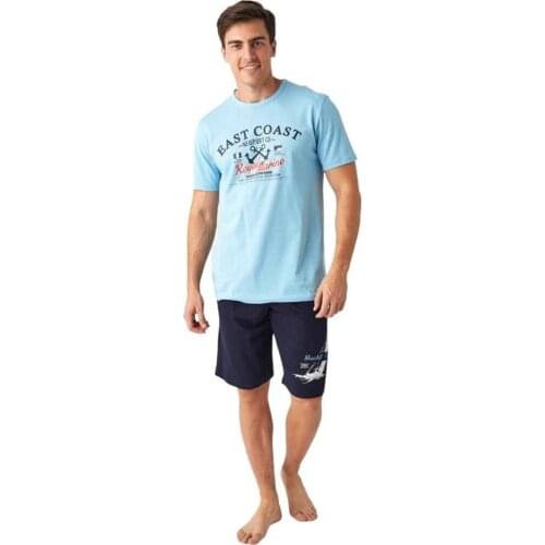 Mode Collection Printed Short-Sleeved Mens Short Set