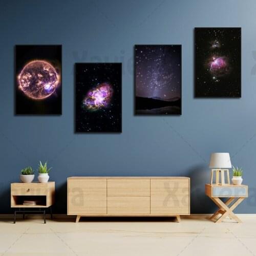 Nordic Modern Purple Galaxy Universe Canvas Poster Art Painting Home Decoration For Living Room Bedroom Wall Art Prints Pictures