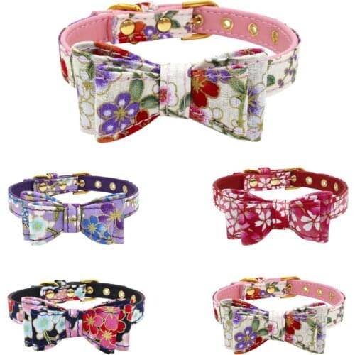Dog Collar And Lead Set Pet Necklace Bowknot Puppy Kitten Collars Small Medium Large Dogs for Pitbull Dobermann Pug Dog Supplies