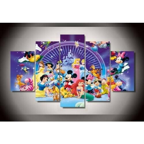 Full Square/Round Diamond Painting Disney Mickey princess series 5d Diamond Embroidered Cross Stitch home decor chrismas gift
