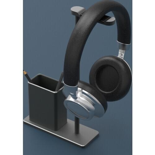 RevoNext Headphone Holder Fashion Design Metal Texture Headphone stand with pen holder Earphone Headset desktop Stand hanger