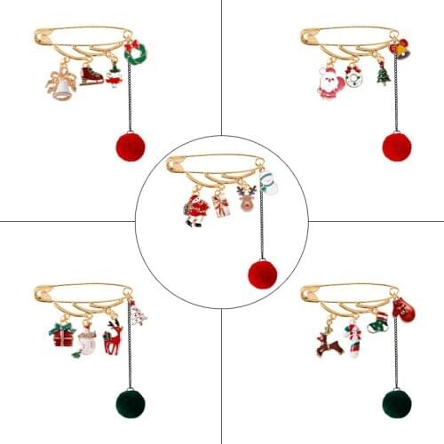 Christmas Series Fashion Mens And Womens Brooch Classic Retro Christmas Tree Snowman Metal Pendant Creative New Year Gift