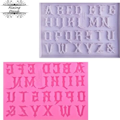 Sugar technology capital letter shape silicone mold turning sugar mold cake decoration tool chocolate jelly mold