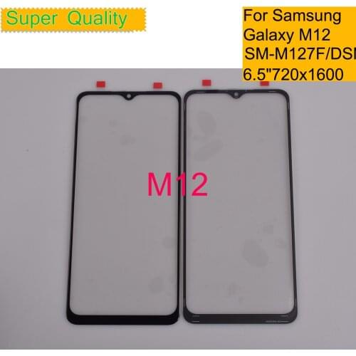 10Pcs/Lot For Samsung Galaxy M12 M127 Touch Screen Front Glass Panel LCD Outer Display Lens M12 Front Glass With OCA