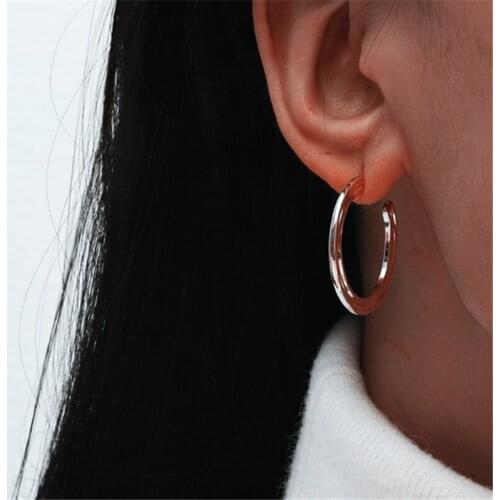 MANGOSKY 925 Silver Fashion Letter C Earrings 925 Silver Auricular Needle 1 Pair For Women