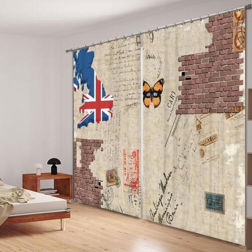 Kitchen Curtains print Luxury Blackout 3D Window Curtains For Living Room office Bedroom Customized size Drapes cortinas Rideaux