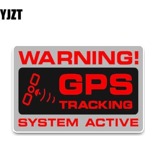 YJZT 12.2*7.3CM Car Sticker Warning GPS Tracking Police System Active Noticeable Decals PVC C1-3059-1