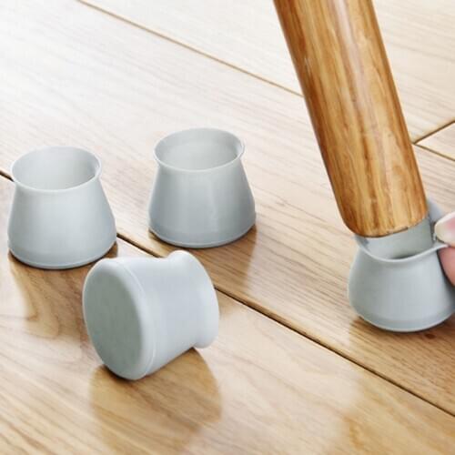 4Pcs/Set Silicon Furniture Leg Protection Cover Table Chair Leg Caps Pad Non-slip Table Feet Pad Floor Protector Home Decor