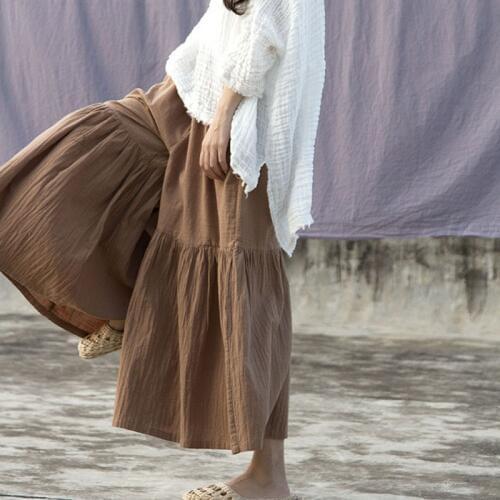 Johnature Cotton Linen Women Wide Leg Pants Elastic Waist 2020 Spring Plus Size Women Cloths Vintage Loose Casual Solid Pants