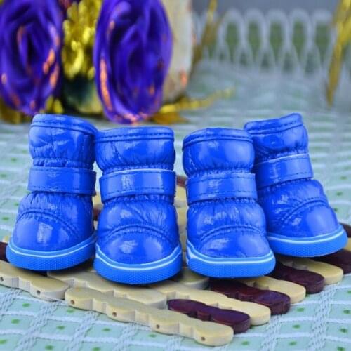 4Pcs/Set Winter Warm Pet Dog Shoes Snow Boots Waterproof Small Dogs Non Slip Casual Shoes