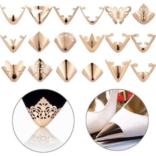 1Pair Metal Glossy High Heel Shoes Toe Protection Buckles Fashion Elegant Metal Shoes Decoration Clips Shoe Broken Repair Parts