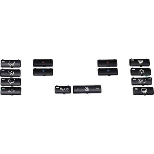 14 Button Key Cap Car Air Conditioner a / C Control Panel Switch Button Key Cover for BMW E39 E53 525I 530I 540I M5 X5