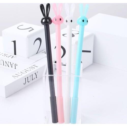 24pcs Cute Bunny Rabbit Gel Pens Kawaii Stationery Funny Back to School Stuff Thing Blue Roller Ball Point Rollerball Ballpoint