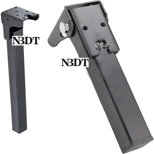 4Pcs Black Square Tube Folding Couch Sofa Bed Leg Feet With Push Locking Trigger RV Bar